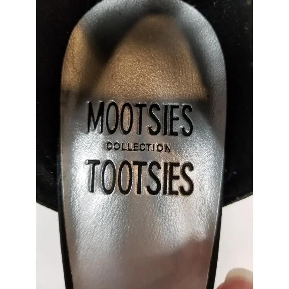 Mootsies Tootsies Collection Women's Black Satin Heels Rhinestone Women's 8.5
